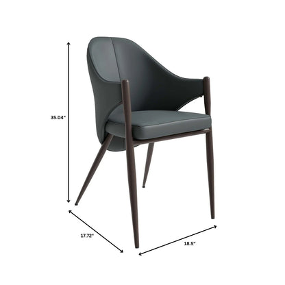 Sante Upholstered PU Leather Dining Chair with Iron Legs - Elax Furniture