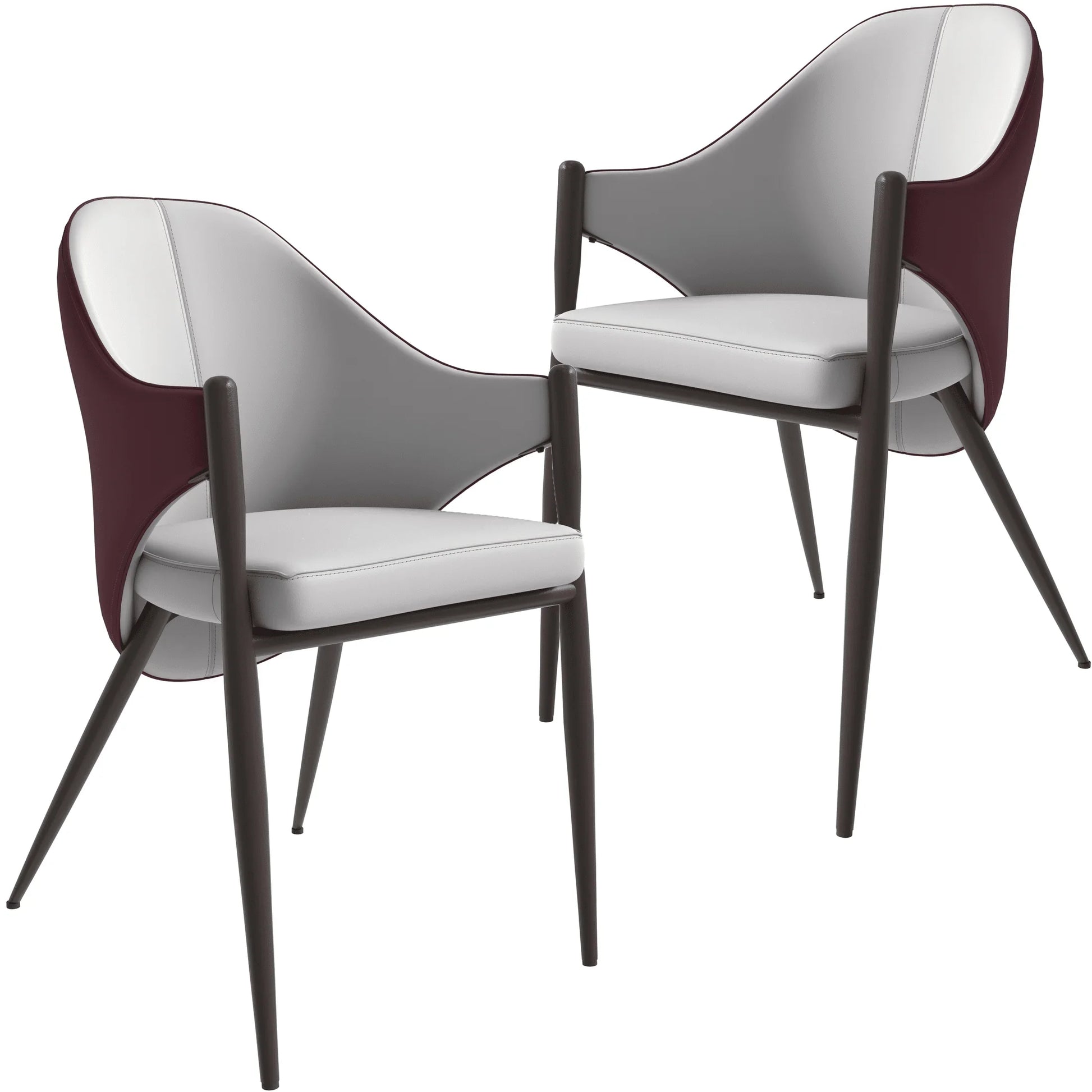 Sante Upholstered PU Leather Dining Chair with Iron Legs Set of 2 - Elax Furniture