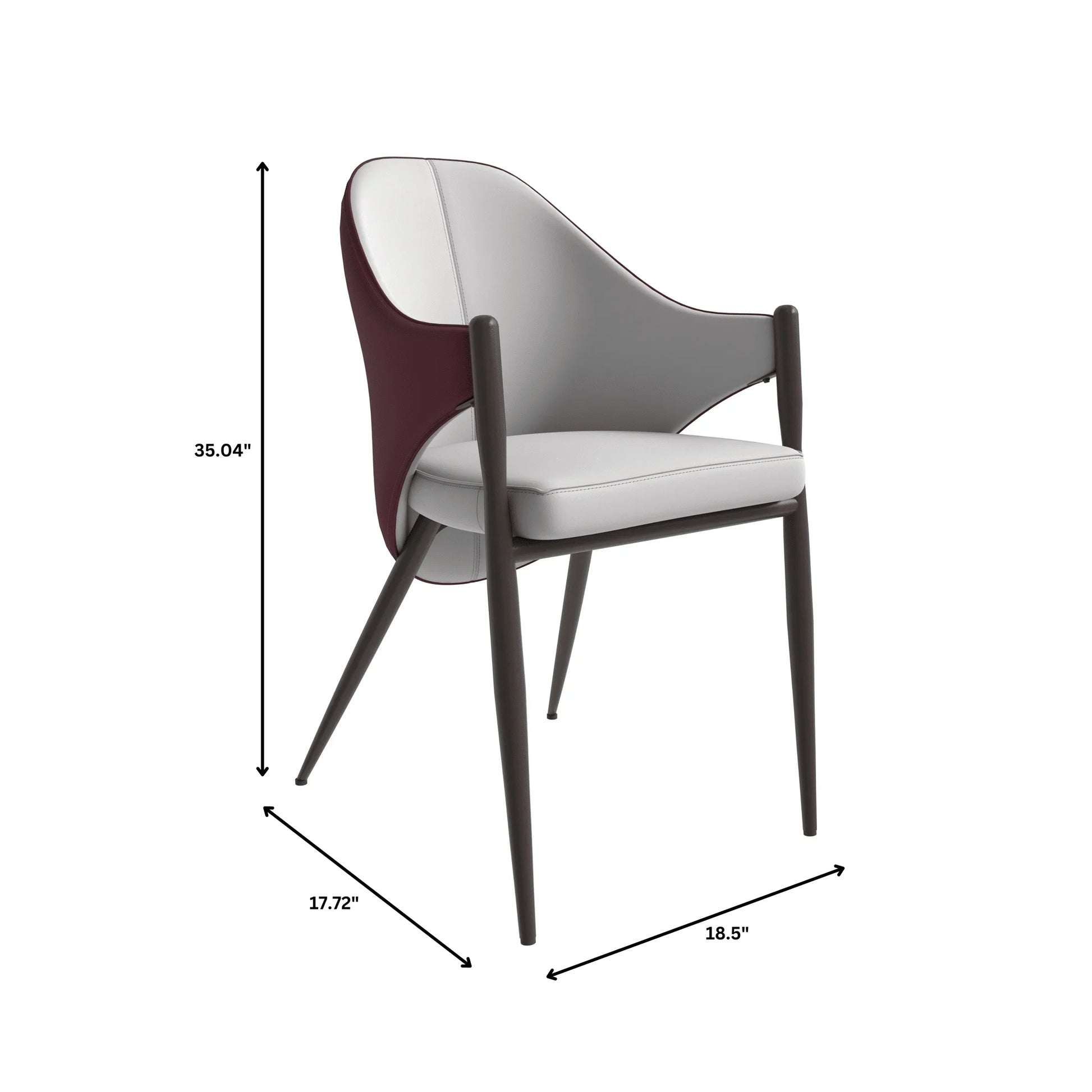 Sante Upholstered PU Leather Dining Chair with Iron Legs Set of 2 - Elax Furniture