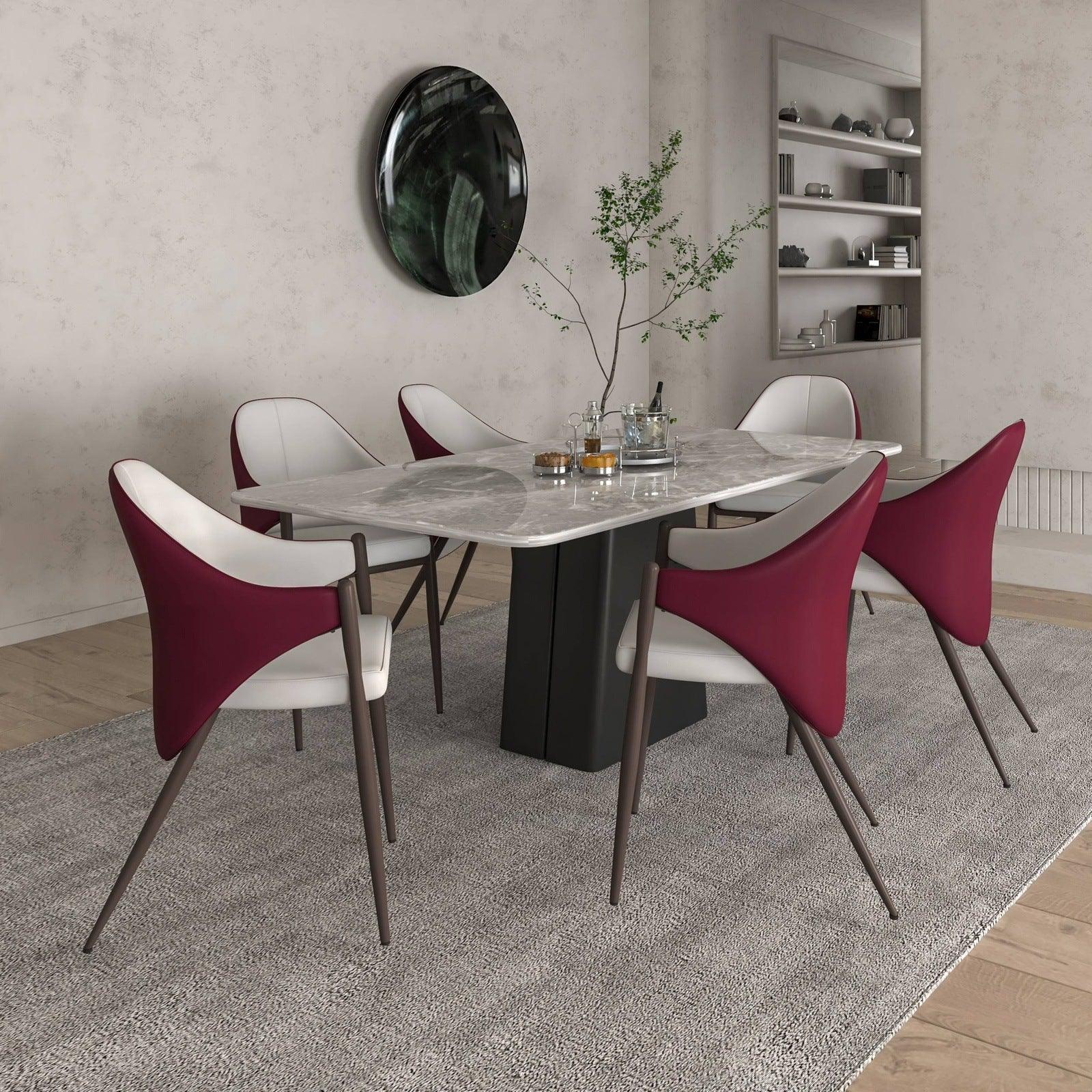 Sante Upholstered PU Leather Dining Chair with Iron Legs - Elax Furniture