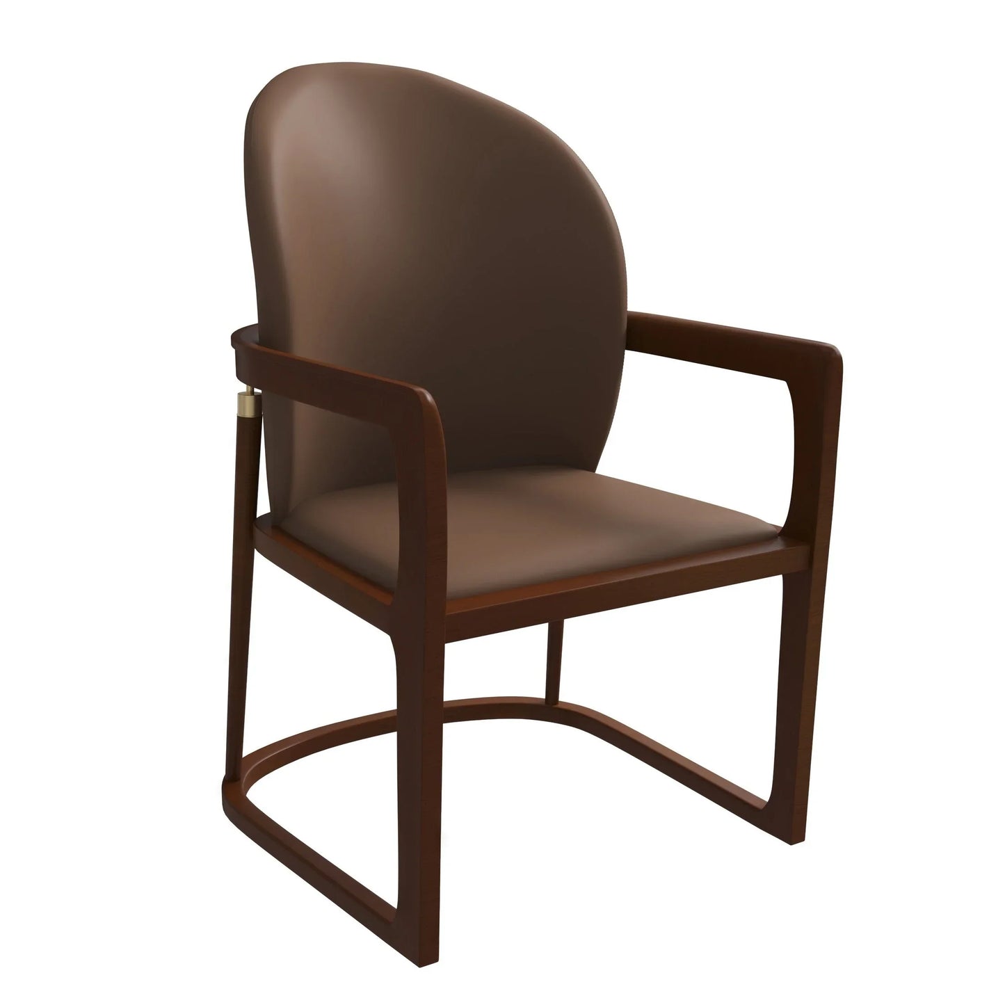 Svelta Dining Chair in Upholstered Leather Accent Arm Chair and Rubberwood Frame and Legs - Elax Furniture
