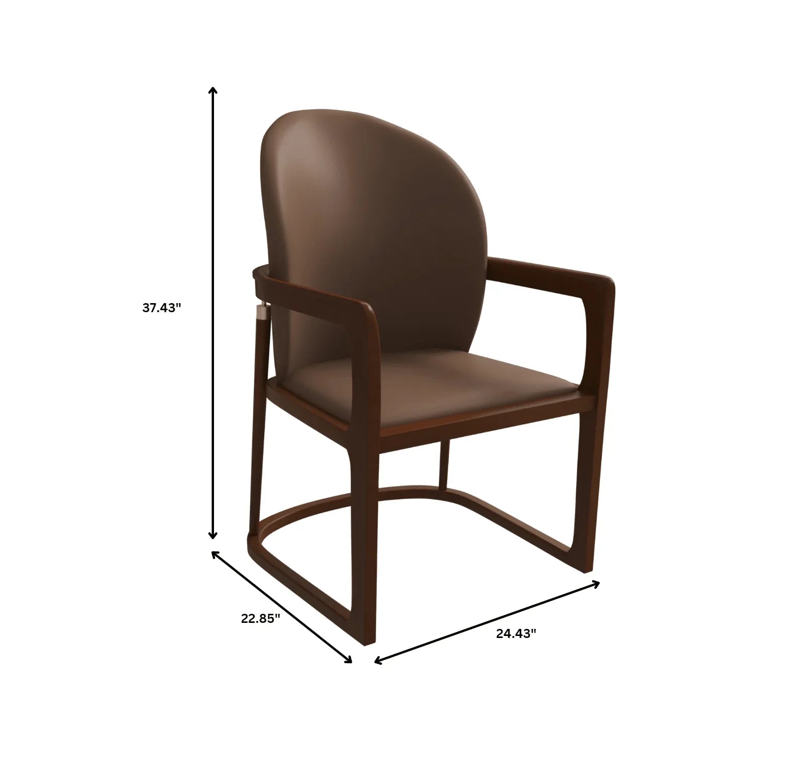 Svelta Dining Chair in Upholstered Leather Accent Arm Chair and Rubberwood Frame and Legs - Elax Furniture