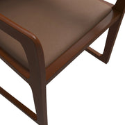 Svelta Dining Chair in Upholstered Leather Accent Arm Chair and Rubberwood Frame and Legs - Elax Furniture