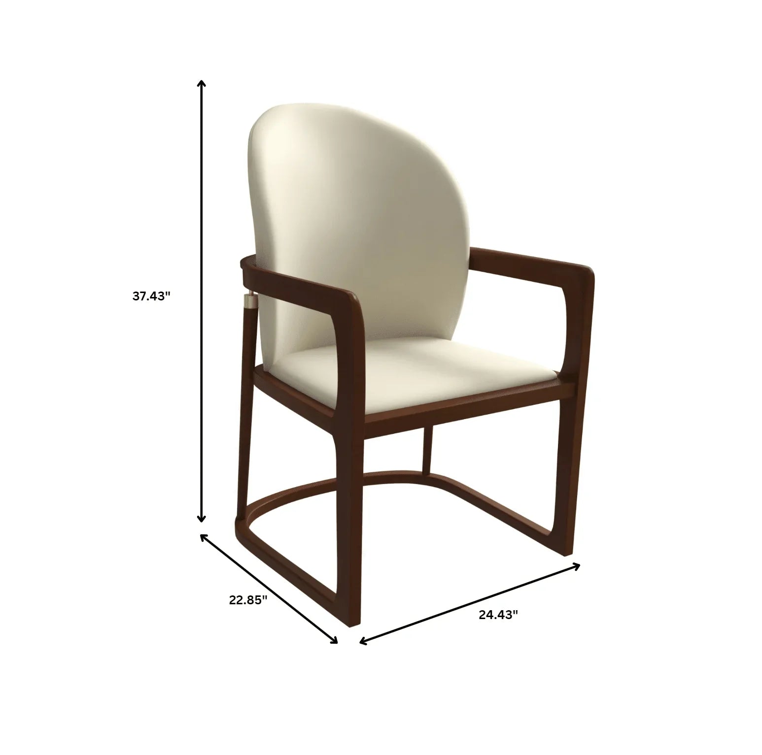 Svelta Dining Chair in Upholstered Leather Accent Arm Chair and Rubberwood Frame and Legs - Elax Furniture