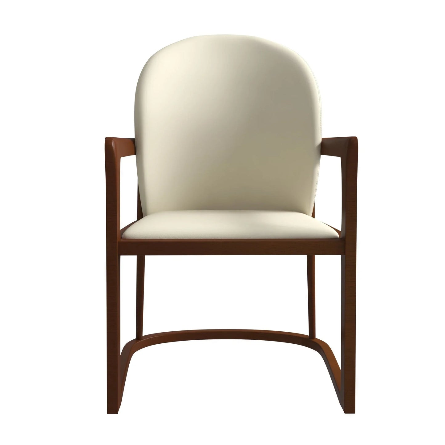 Svelta Dining Chair in Upholstered Leather Accent Arm Chair and Rubberwood Frame and Legs - Elax Furniture