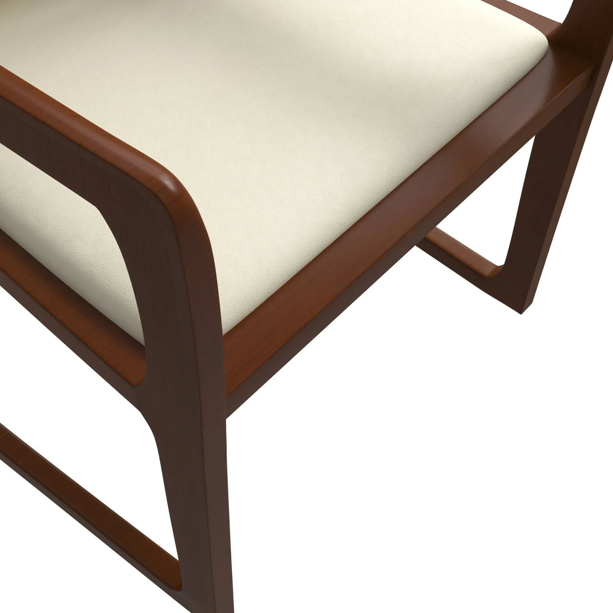 Svelta Dining Chair in Upholstered Leather Accent Arm Chair and Rubberwood Frame and Legs - Elax Furniture