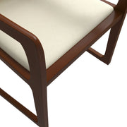 Svelta Dining Chair in Upholstered Leather Accent Arm Chair and Rubberwood Frame and Legs - Elax Furniture