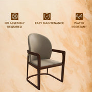 Svelta Dining Chair in Upholstered Leather Accent Arm Chair and Rubberwood Frame and Legs - Elax Furniture