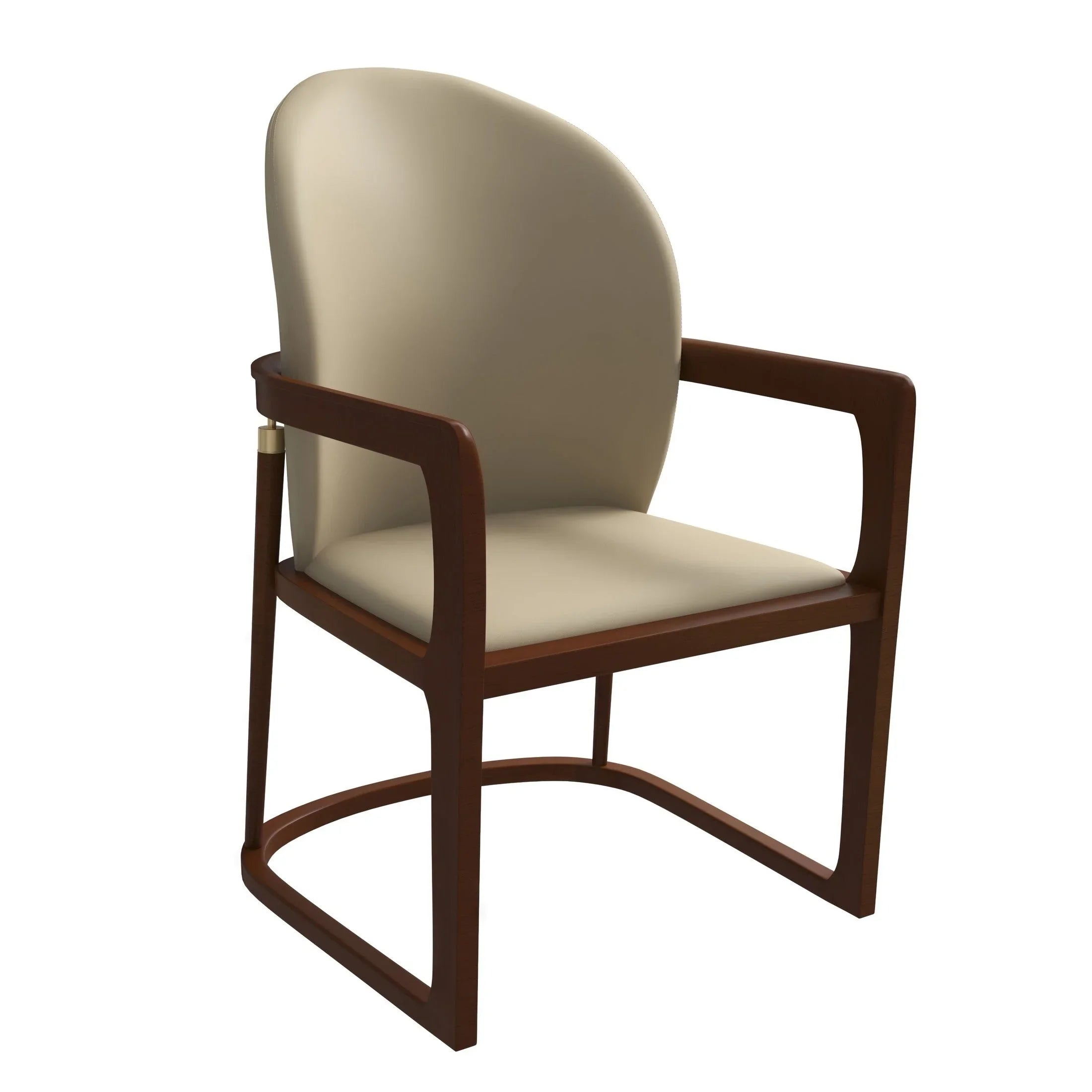 Svelta Dining Chair in Upholstered Leather Accent Arm Chair and Rubberwood Frame and Legs - Elax Furniture
