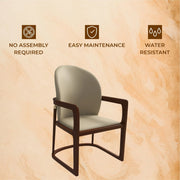 Svelta Dining Chair in Upholstered Leather Accent Arm Chair and Rubberwood Frame and Legs - Elax Furniture