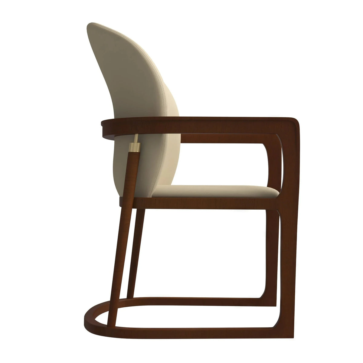 Svelta Dining Chair in Upholstered Leather Accent Arm Chair and Rubberwood Frame and Legs - Elax Furniture