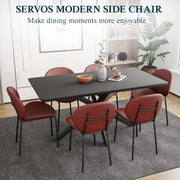 Servos Modern Dining Side Chair with Upholstered Seat and Powder Coated Iron Frame - Elax Furniture