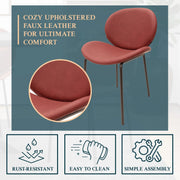 Servos Modern Dining Side Chair with Upholstered Seat and Powder Coated Iron Frame - Elax Furniture