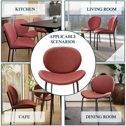 Servos Modern Dining Side Chair with Upholstered Seat and Powder Coated Iron Frame - Elax Furniture
