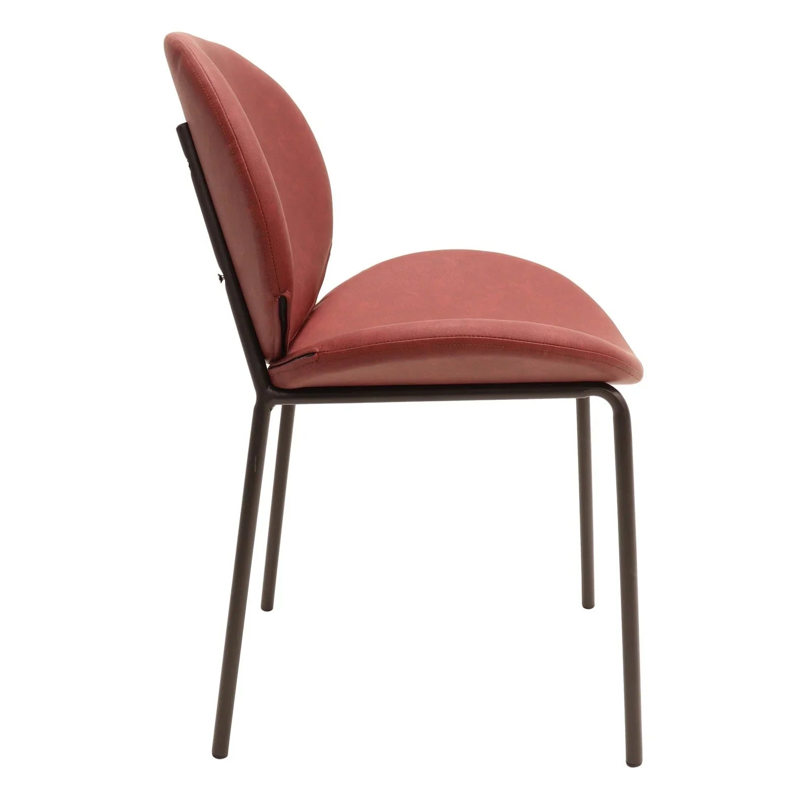 Servos Modern Dining Side Chair with Upholstered Seat and Powder Coated Iron Frame - Elax Furniture