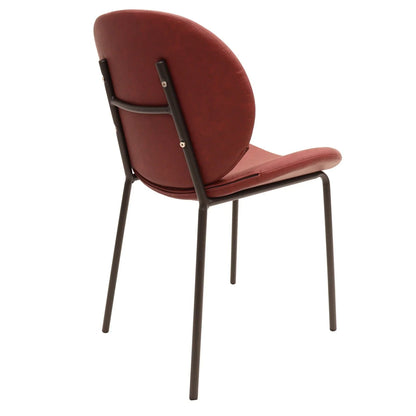 Servos Modern Dining Side Chair with Upholstered Seat and Powder Coated Iron Frame - Elax Furniture