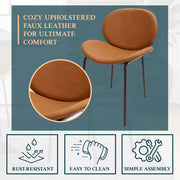 Servos Modern Dining Side Chair with Upholstered Seat and Powder Coated Iron Frame - Elax Furniture