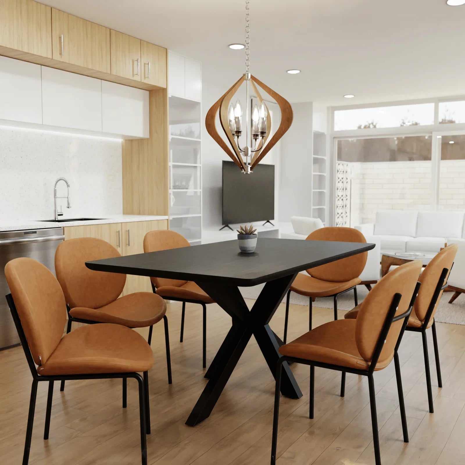 Servos Modern Dining Side Chair with Upholstered Seat and Powder Coated Iron Frame - Elax Furniture