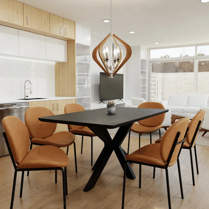 Servos Modern Dining Side Chair with Upholstered Seat and Powder Coated Iron Frame - Elax Furniture
