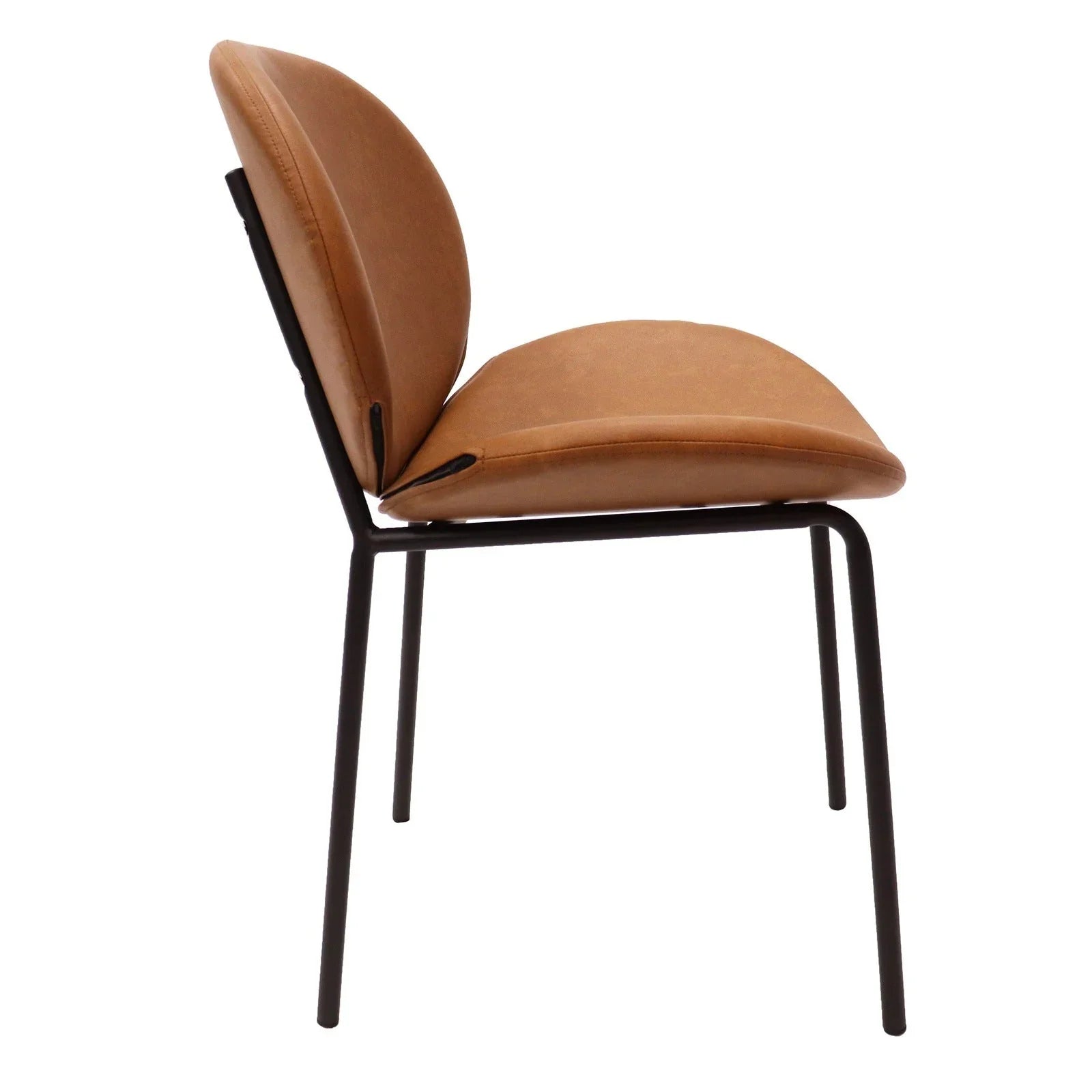 Servos Modern Dining Side Chair with Upholstered Seat and Powder Coated Iron Frame - Elax Furniture
