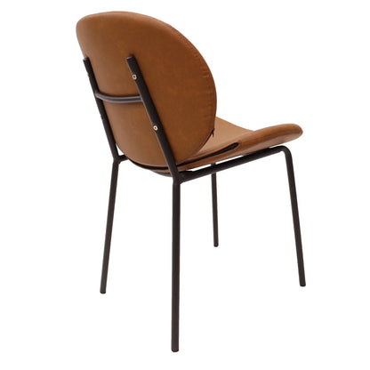 Servos Modern Dining Side Chair with Upholstered Seat and Powder Coated Iron Frame - Elax Furniture