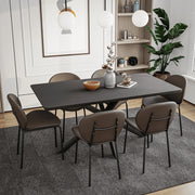 Servos Modern Dining Side Chair with Upholstered Seat and Powder Coated Iron Frame - Elax Furniture