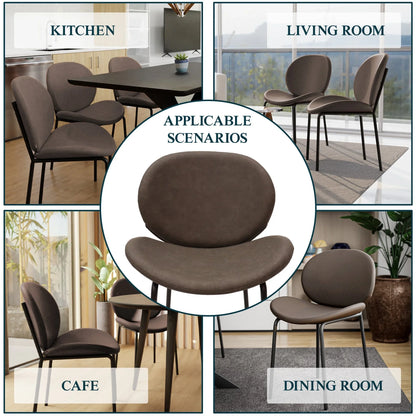 Servos Modern Dining Side Chair with Upholstered Seat and Powder Coated Iron Frame - Elax Furniture