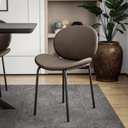 Servos Modern Dining Side Chair with Upholstered Seat and Powder Coated Iron Frame - Elax Furniture