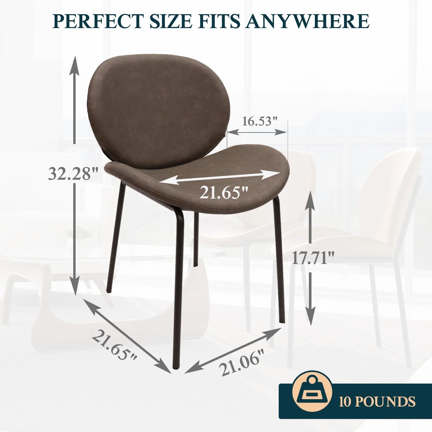 Servos Modern Dining Side Chair with Upholstered Seat and Powder Coated Iron Frame - Elax Furniture