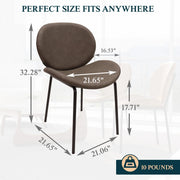 Servos Modern Dining Side Chair with Upholstered Seat and Powder Coated Iron Frame - Elax Furniture