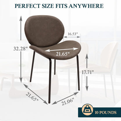 Servos Modern Dining Side Chair with Upholstered Seat and Powder Coated Iron Frame - Elax Furniture