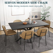 Servos Modern Dining Side Chair with Upholstered Seat and Powder Coated Iron Frame - Elax Furniture