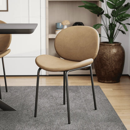 Servos Modern Dining Side Chair with Upholstered Seat and Powder Coated Iron Frame - Elax Furniture