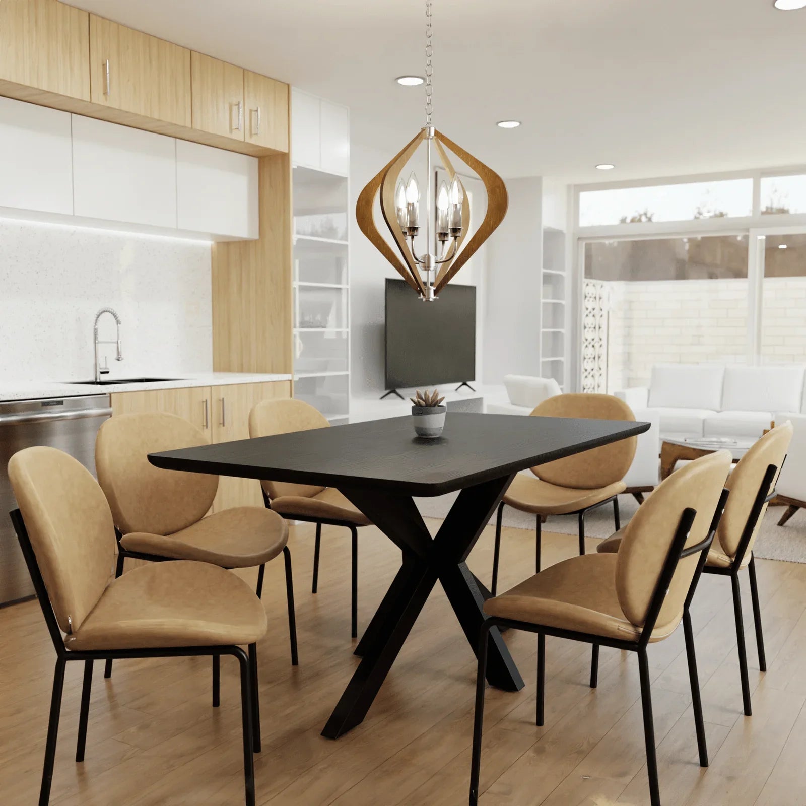 Servos Modern Dining Side Chair with Upholstered Seat and Powder Coated Iron Frame - Elax Furniture