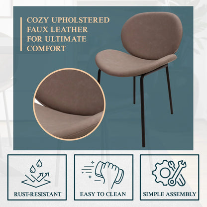 Servos Modern Dining Side Chair with Upholstered Seat and Powder Coated Iron Frame - Elax Furniture
