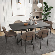 Servos Modern Dining Side Chair with Upholstered Seat and Powder Coated Iron Frame - Elax Furniture