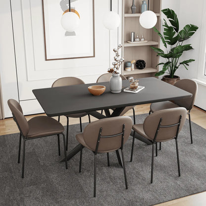 Servos Modern Dining Side Chair with Upholstered Seat and Powder Coated Iron Frame - Elax Furniture