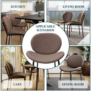 Servos Modern Dining Side Chair with Upholstered Seat and Powder Coated Iron Frame - Elax Furniture