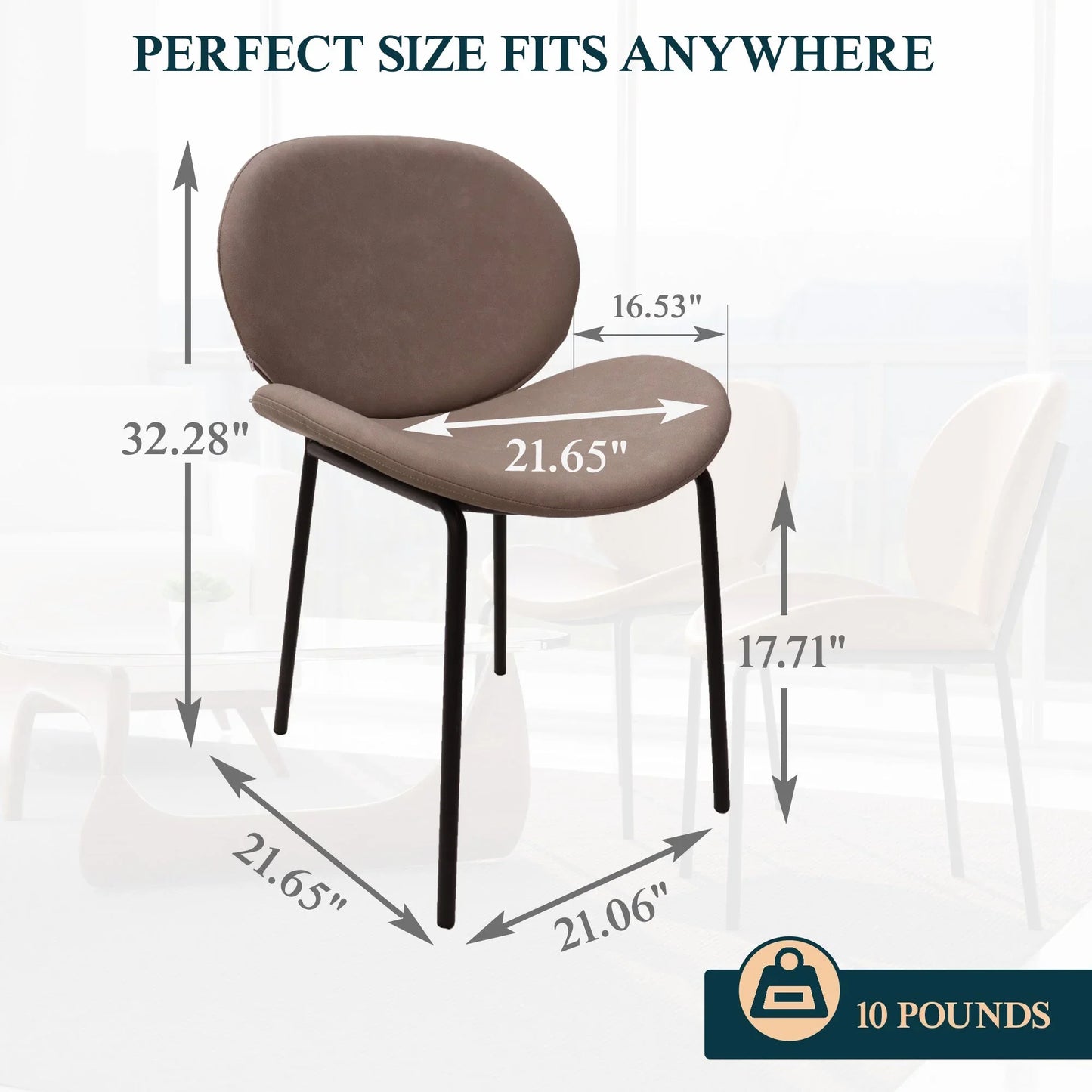 Servos Modern Dining Side Chair with Upholstered Seat and Powder Coated Iron Frame - Elax Furniture