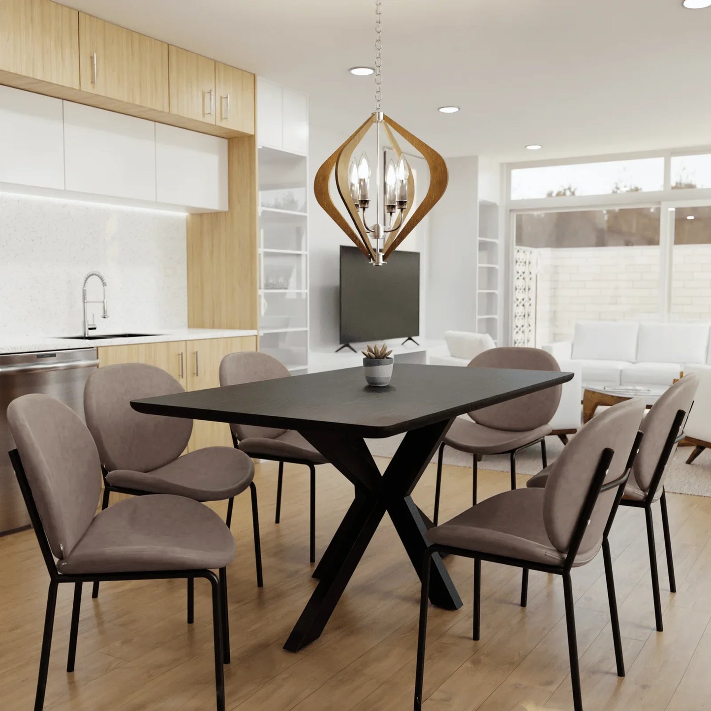 Servos Modern Dining Side Chair with Upholstered Seat and Powder Coated Iron Frame - Elax Furniture