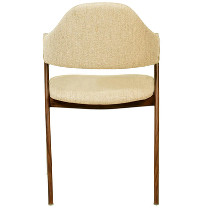Savor Dining Chair in Polyester with Curved and Open-Back Design in Brown - Elax Furniture