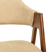 Savor Dining Chair in Polyester with Curved and Open-Back Design in Brown - Elax Furniture