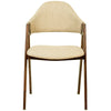 Savor Dining Chair in Polyester with Curved and Open-Back Design in Brown
