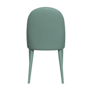 Seville Dining Chair Upholstered in Leather with Metal Legs Covered in Leather Green Dining Chair Leisuremod