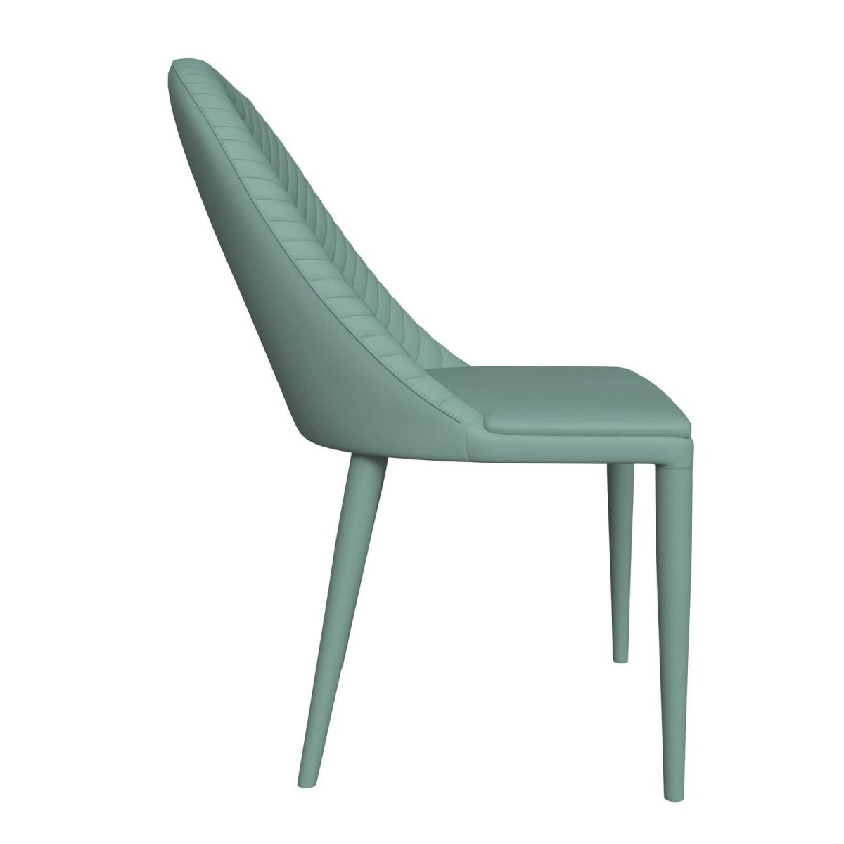 Seville Dining Chair Upholstered in Leather with Metal Legs Covered in Leather Green Dining Chair Leisuremod