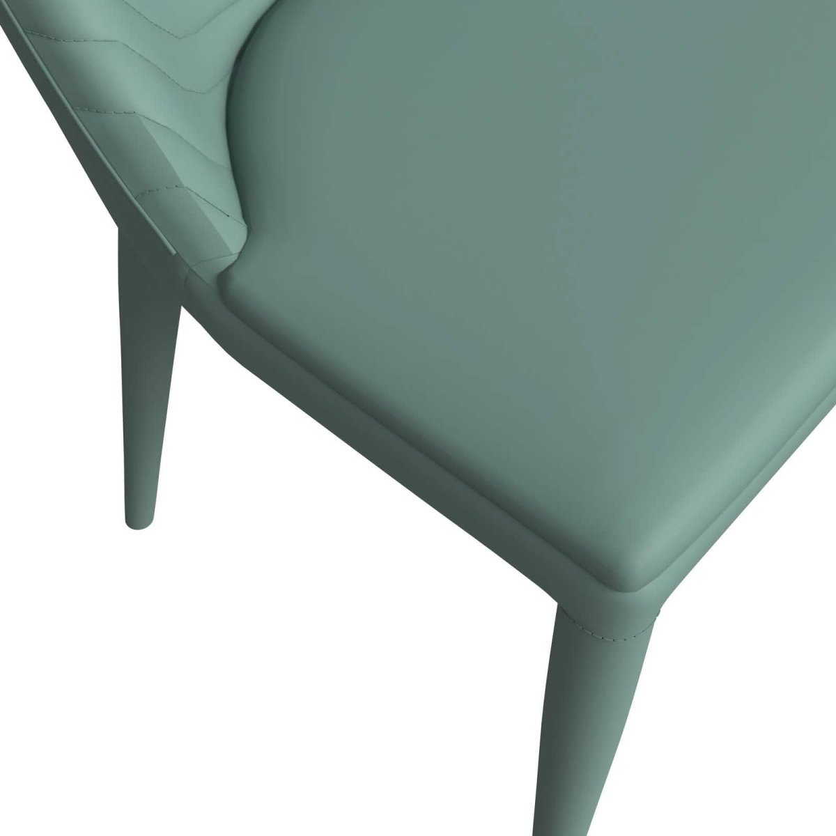 Seville Dining Chair Upholstered in Leather with Metal Legs Covered in Leather Green Dining Chair Leisuremod