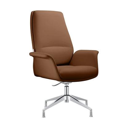 Summit Office Chair in Leather and Aluminum Frame with Adjustable Height and Swivel - Elax Furniture