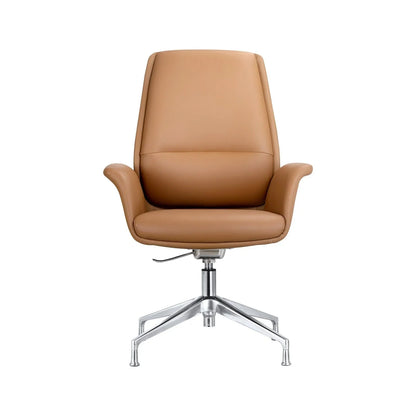 Summit Office Chair in Leather and Aluminum Frame with Adjustable Height and Swivel - Elax Furniture