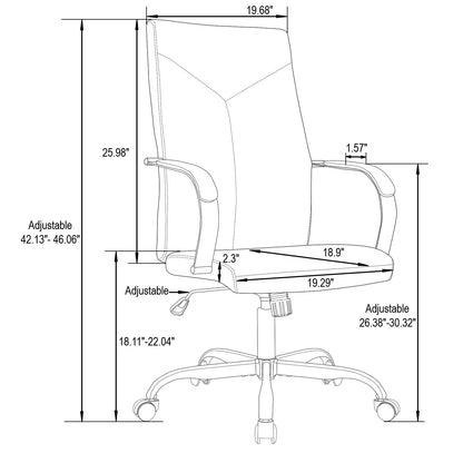 Sonora Modern High-Back Leather Office Chair - Elax Furniture