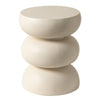 Sonia 13" Round Fiberstone Side Table with Three-Tier Design and Powder-Coated Finish